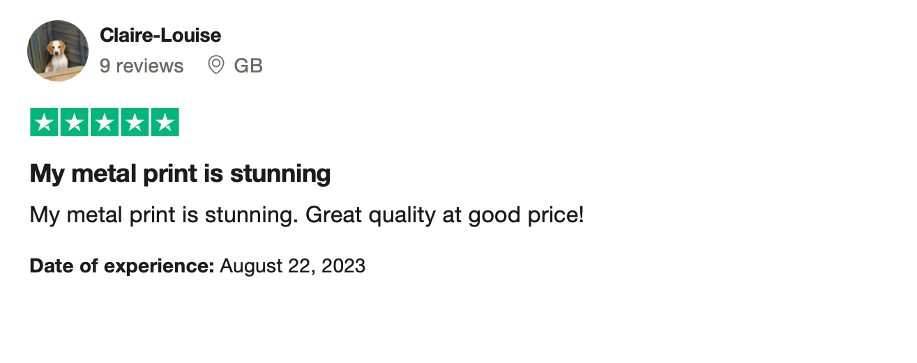 metal print with name